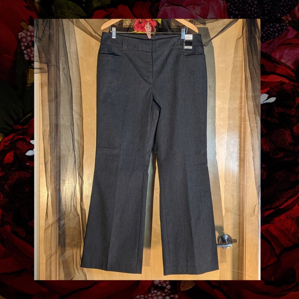 New York & Co Flare Leg Black Denim Pants_Size 14